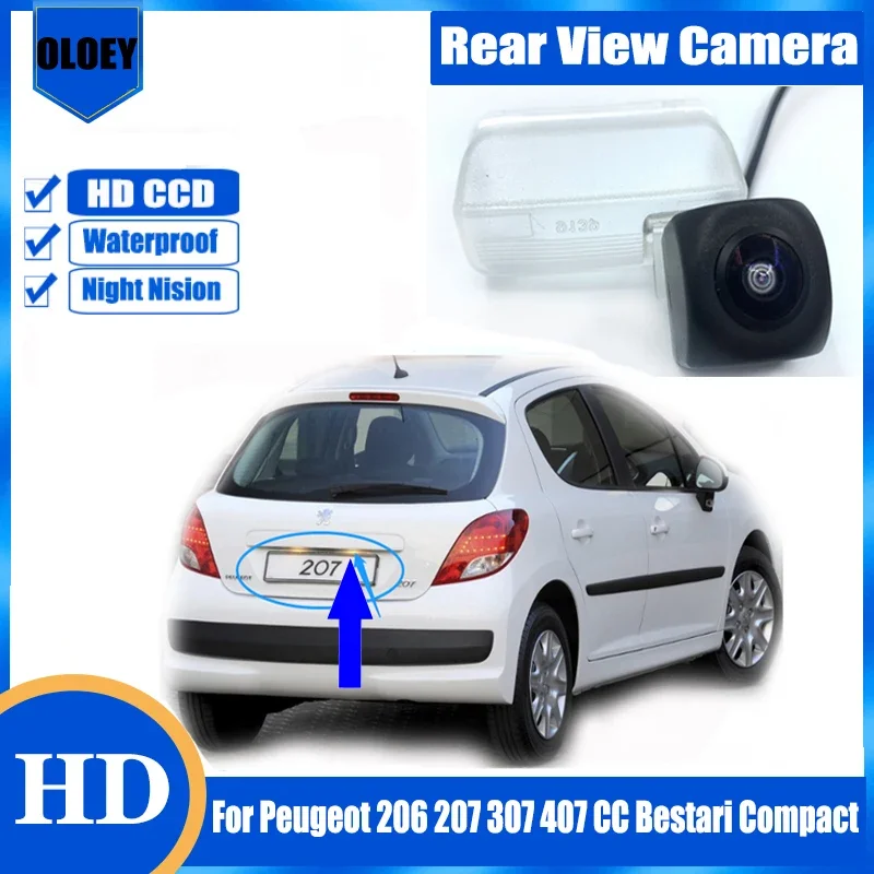 

HD камера заднего вида для Peugeot 206 207 307 407 CC Bestari Компактная водонепроницаемая камера заднего вида для парковки