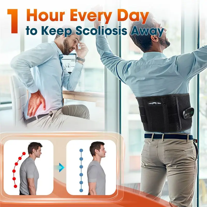 -November Wireless LED Red Light Elastic Waist Support Belt Wireless Therapy Device Timed Heating Treatment Waist Support