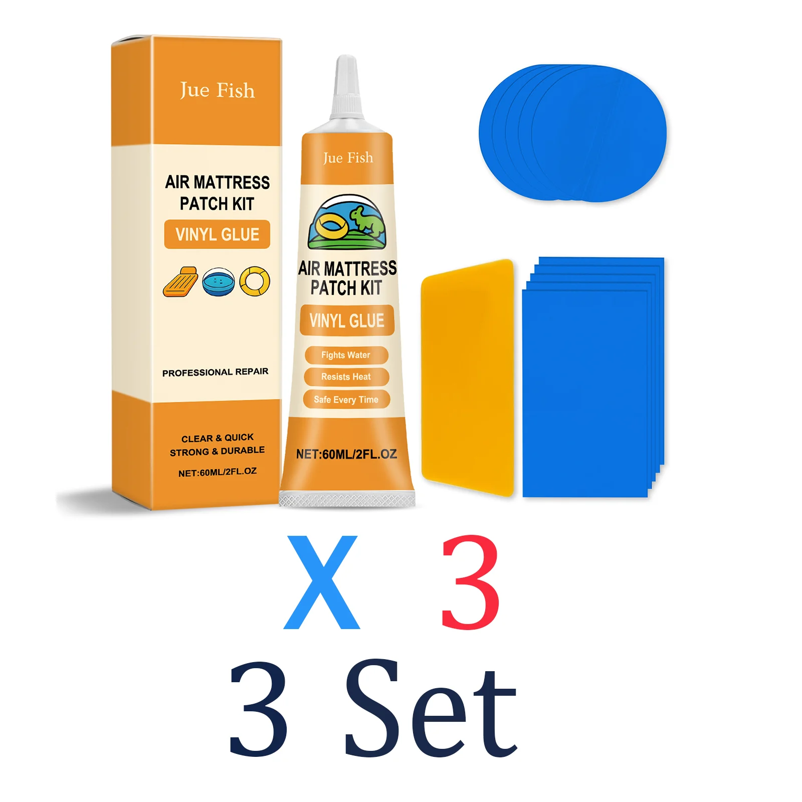 Reparaturset für Luftbetten, Luftmatratzen-Kleber, wasserdichtes Dichtmittel, Pool- und Campingbett-Wartung, starke Haftung, 60 ml Vinyl-Klebstoff-Dichtungsset