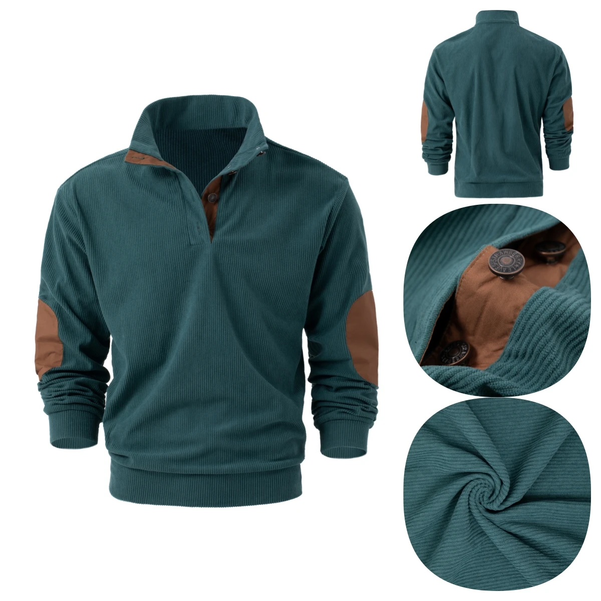 

Мужской вельветовый спортивный топ с длинными рукавами на весну и осень, стильный и повседневный, стандартного кроя.