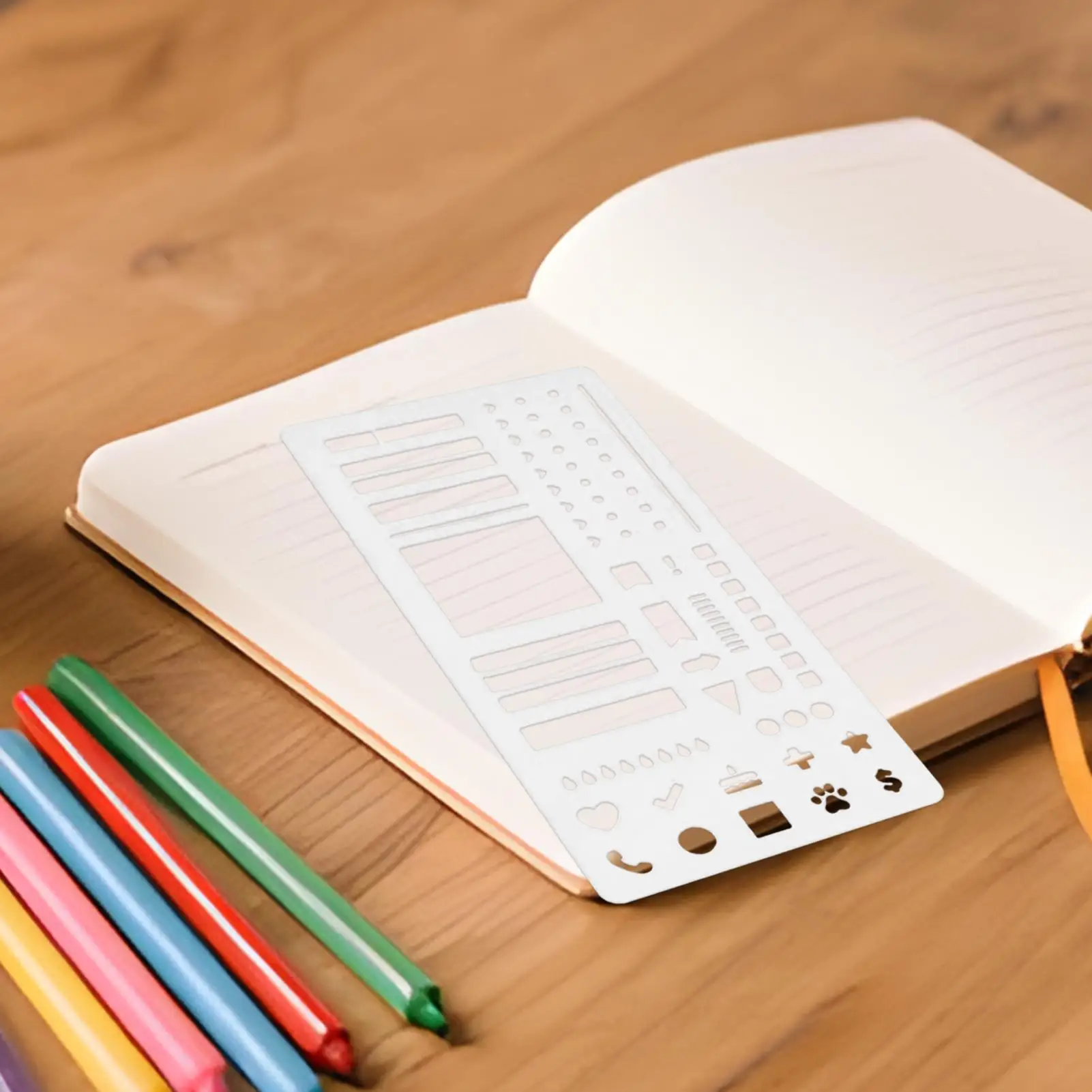 مجموعة استنسل مخططة استنسل دفتر ملاحظات ملفوف مصنوع يدويًا مجموعة قوالب مرنة لمجلات القصاصات ذاتية الصنع مع شبكة نقطية