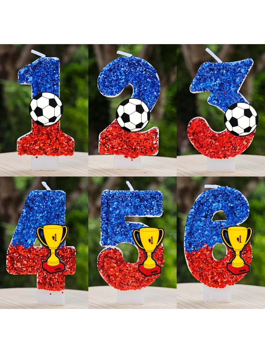 Fußball Kerze Nummer 0-9 Jungen Geburtstag Kuchen Kerze Dekoration Fußball Geburtstag Party Kuchen Topper Baby Dusche Dekor Geschenk