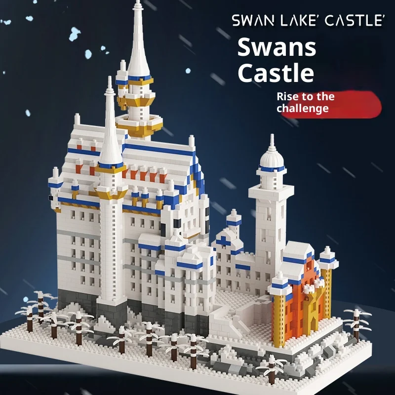 

Swan Lake Castle Building Blocks High Difficulty Architecture Micro Particle Girl Toy Gift
