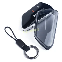 For VW Golf GTI R MK8 ID.3 ID.4 Seat Leon Tarraco Ateca Cupra Born Black Transparent Car Key Fob Case Cover Holder Accessories