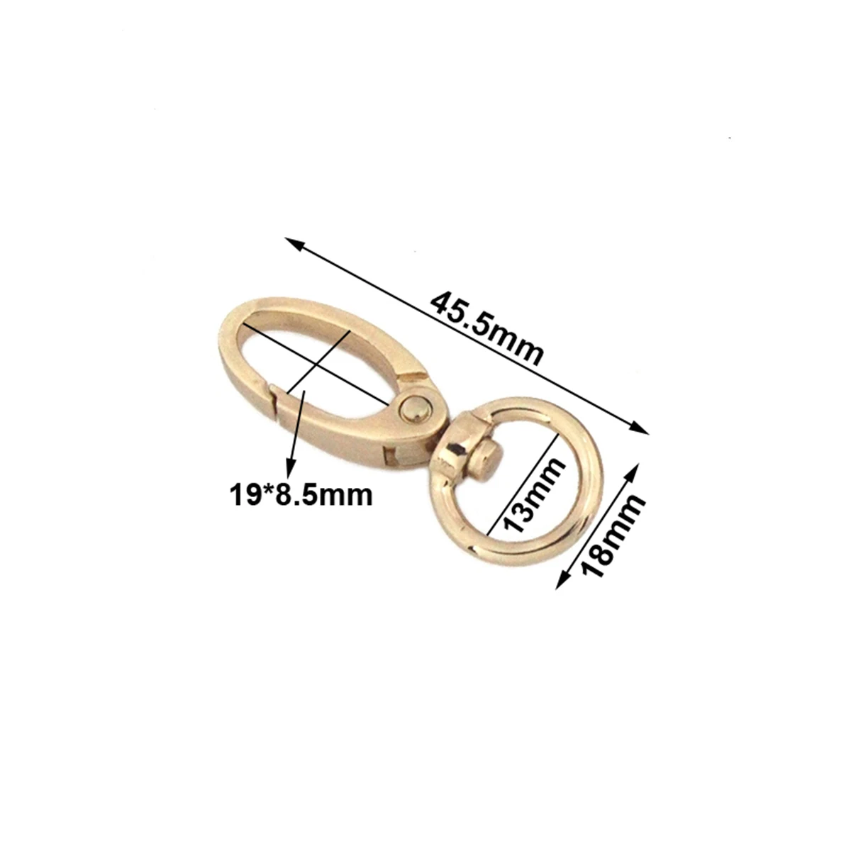 1pcs 13mm Metal Swivel O-ring Eye Snap Hook Push Clasps Clips for Leather Craft Bag Strap Belt Webbing Keychain Small Size