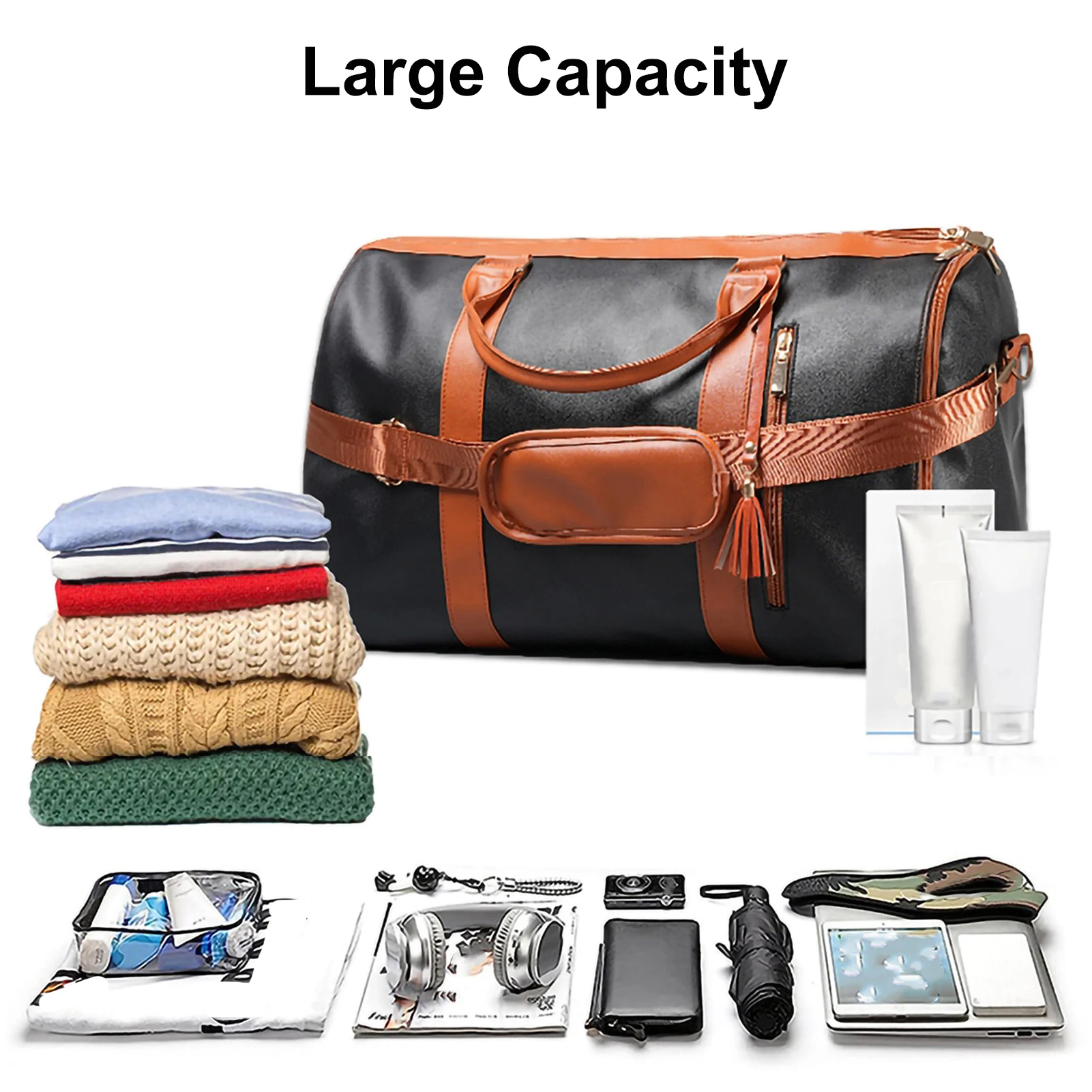 New Large Capacity Travel Bag Foldable Sports Duffle Bag Women\'s Handbag Waterproof Clothes Business Totes Outdoor Fitness Bags