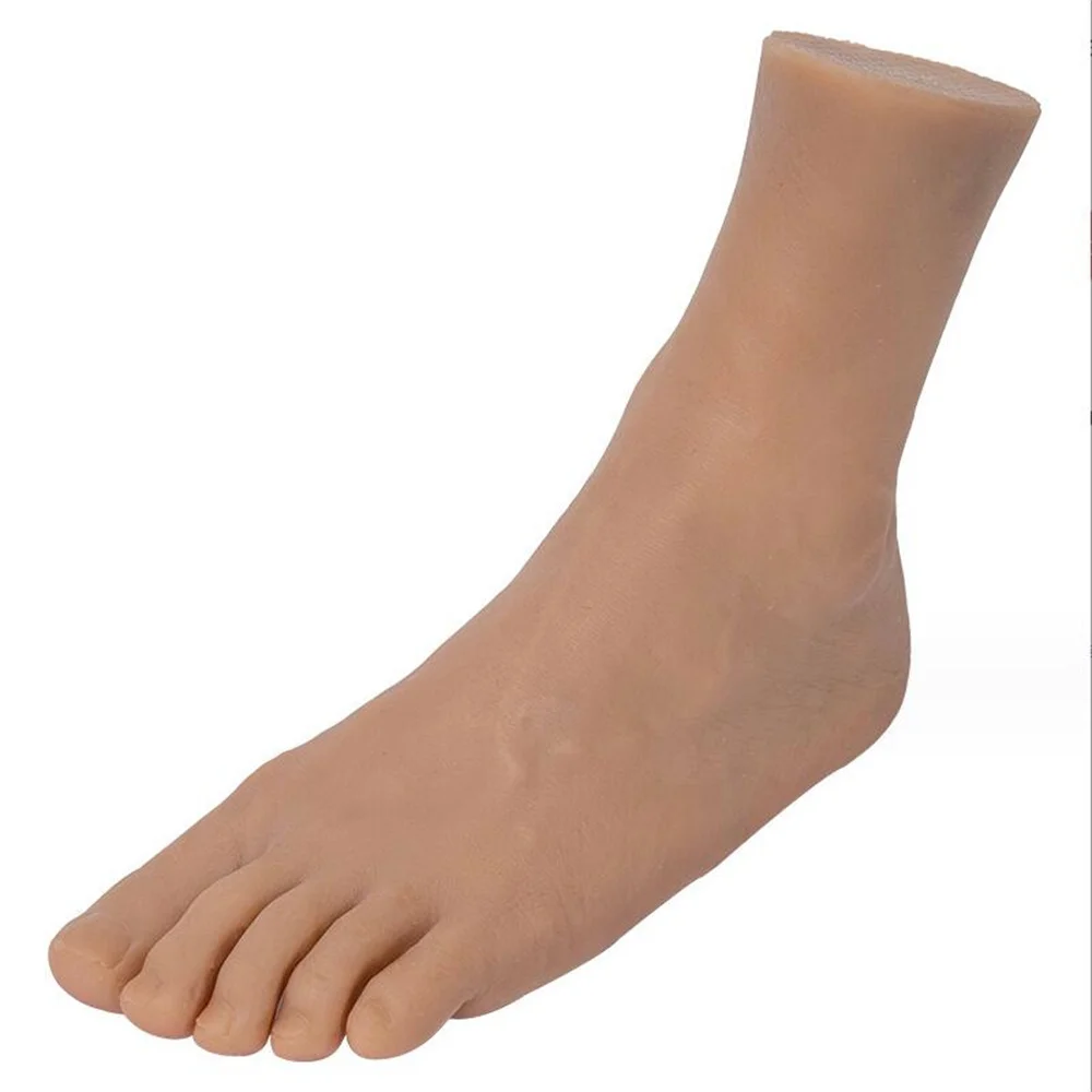 Real Silicone Foot Mannequin for Male, Blood Vine, Photography, Silk Stockings, Jewelry Model, Soft Doll, TPE Silica Gel, F013