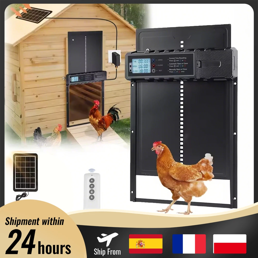 Porte de poulailler automatique à induction électrique en métal, ouverture et fermeture automatiques intelligentes, outil de gestion de la ferme
