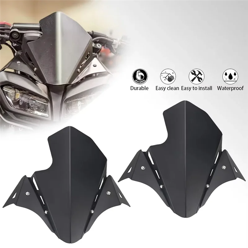 

Motorcycle Front Windshield Metal Airflow Wind Deflector For MT-09 MT09 2017-2020