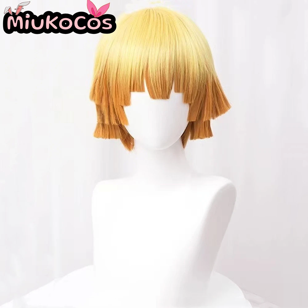 EN STOCK Zenitsu Agatsuma Cosplay peluca MiukoCosplay Anime Demon Slayer Cosplay