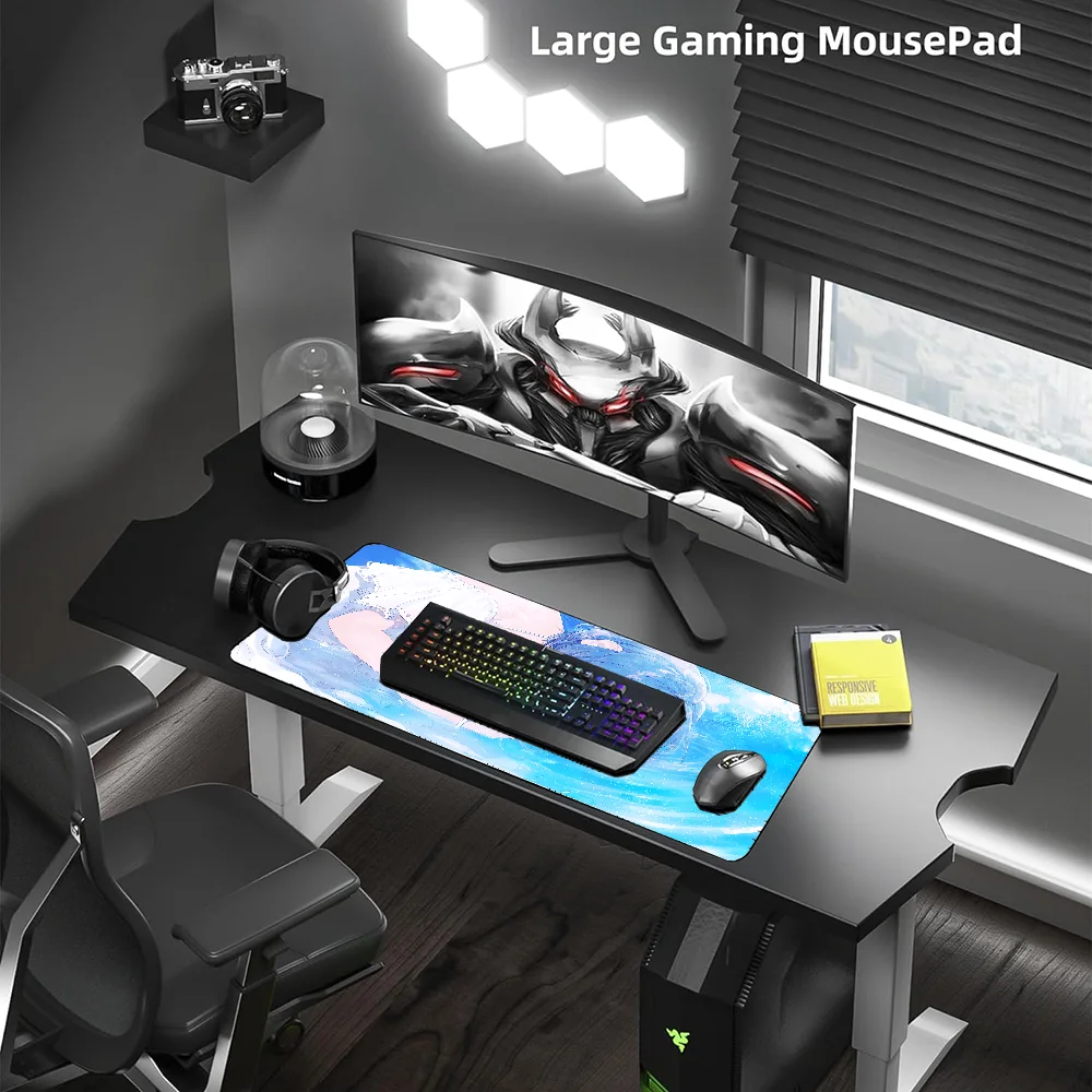 Blue Series Gaming Mouse Pad Gamer Mousepad Anime Office Accessories Pc Cabinet Games Computer Desks Desk Mat Keyboard Mats Xxl
