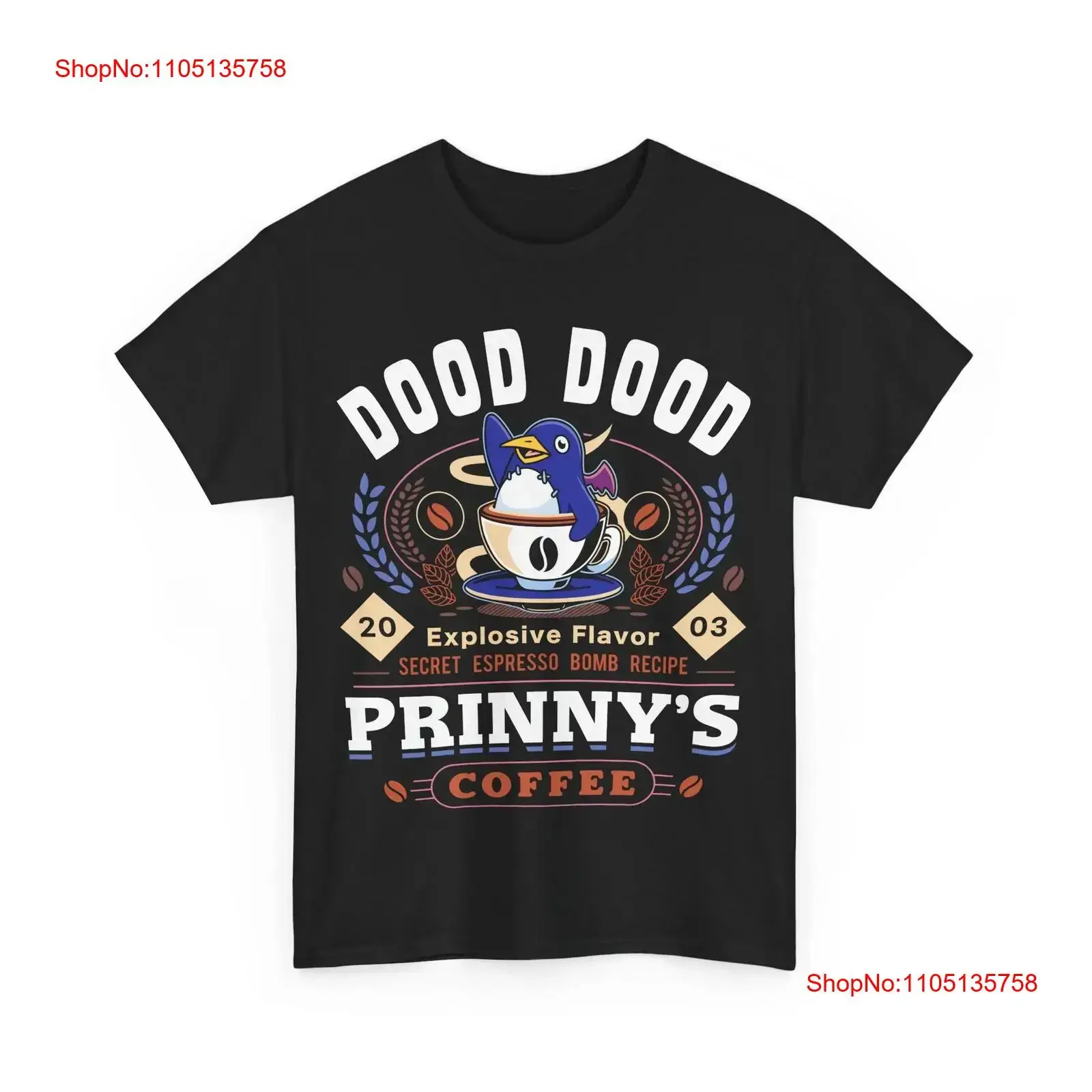 Camiseta con emblema de café Prinny Dood, videojuego Disgaea Etna Usalia, Top lavado vintage para uso diario, informal y cómodo