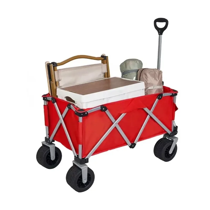 Hot Sale Heavy Duty Big Wheel Push Wagon Cart Fold Beach Wagon