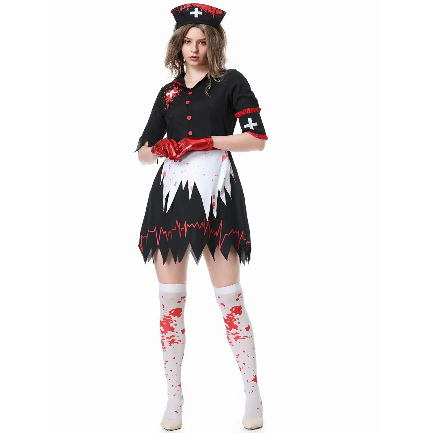 New Halloween Cosplay Horror Terrified Bloody Nurse Vampire Zombie Cosplay Stage Show Costumes
