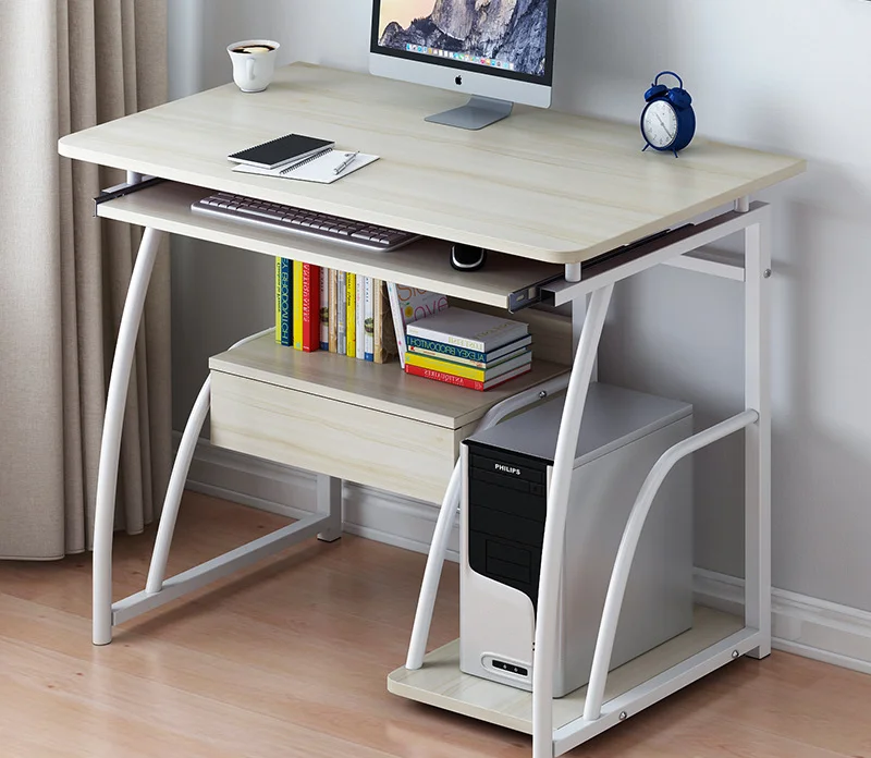 Simple desk, household keyboard, desktop desk, computer, office desk storage rack, two-layer economical small bedside table