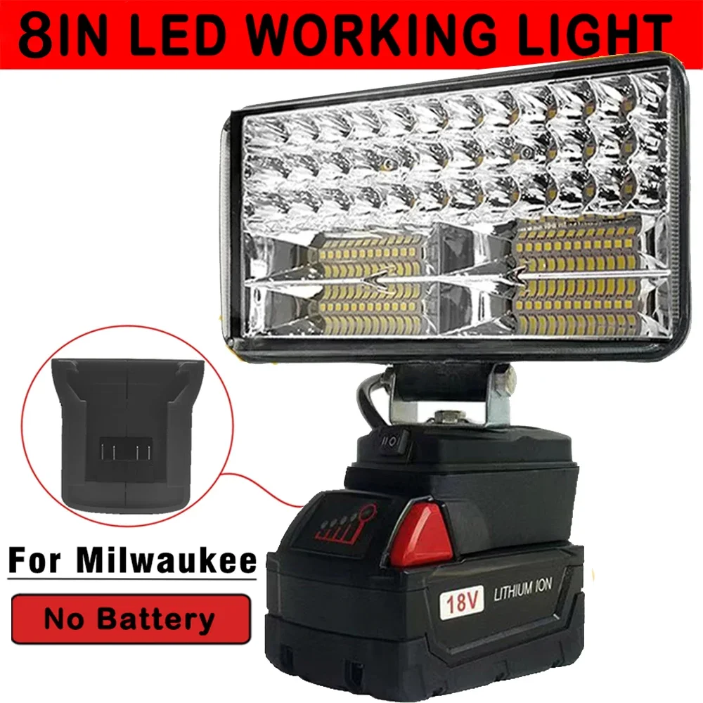 Led Light do baterii Milwaukee 18V 8In przenośne reflektory bezprzewodowa praca na zewnątrz wędkarstwo ręczne narzędzie awaryjne światło robocze