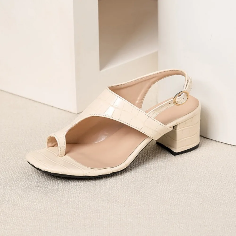 

Woman Platform Sandals Open Toed Sandals Women's 2026 New Retro Square Toe High Heeled Sandals Woman Shoes