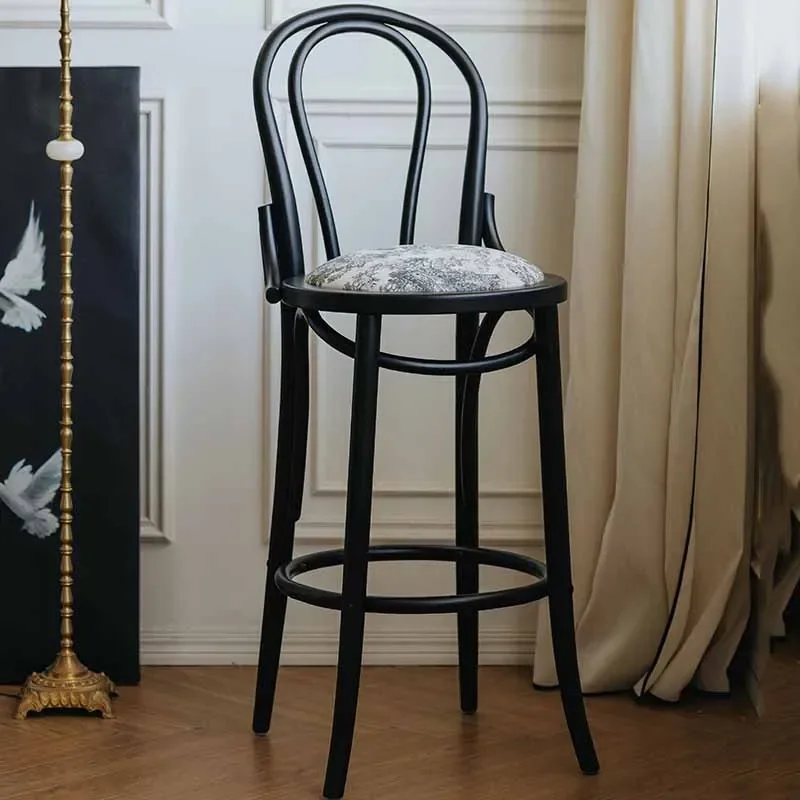 

High Coffee Lounge Bar Chairs Design Luxury Round Comfortable Modern Stools Kitchen Wood Bistro Barkrukken Luxury Furniture