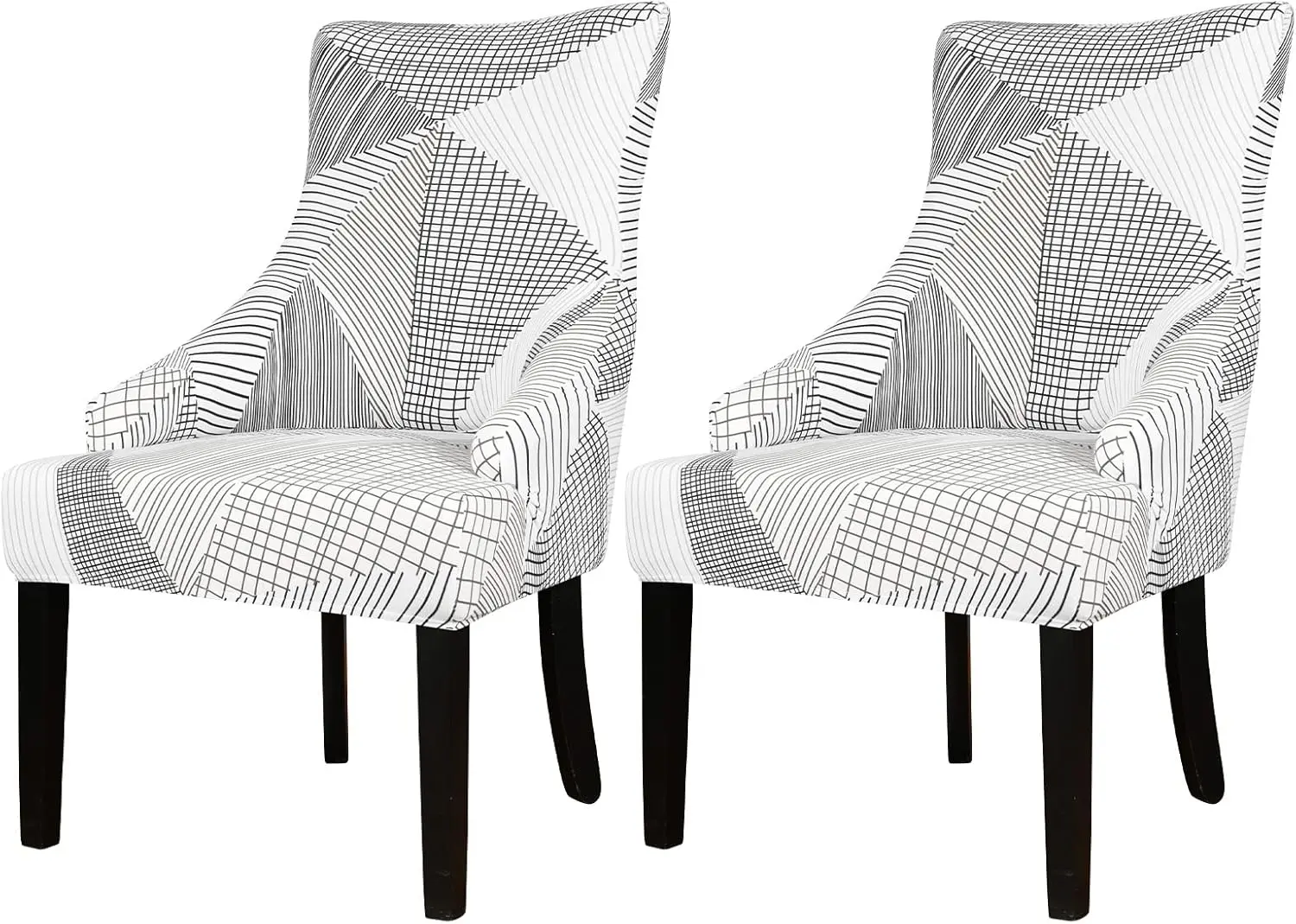 

Wingba Chair Covers With Pattern - Chair Covers For Dining Chairs Wingba Side Chair Slipcover Wing Chair Slipcover Reusable Arm