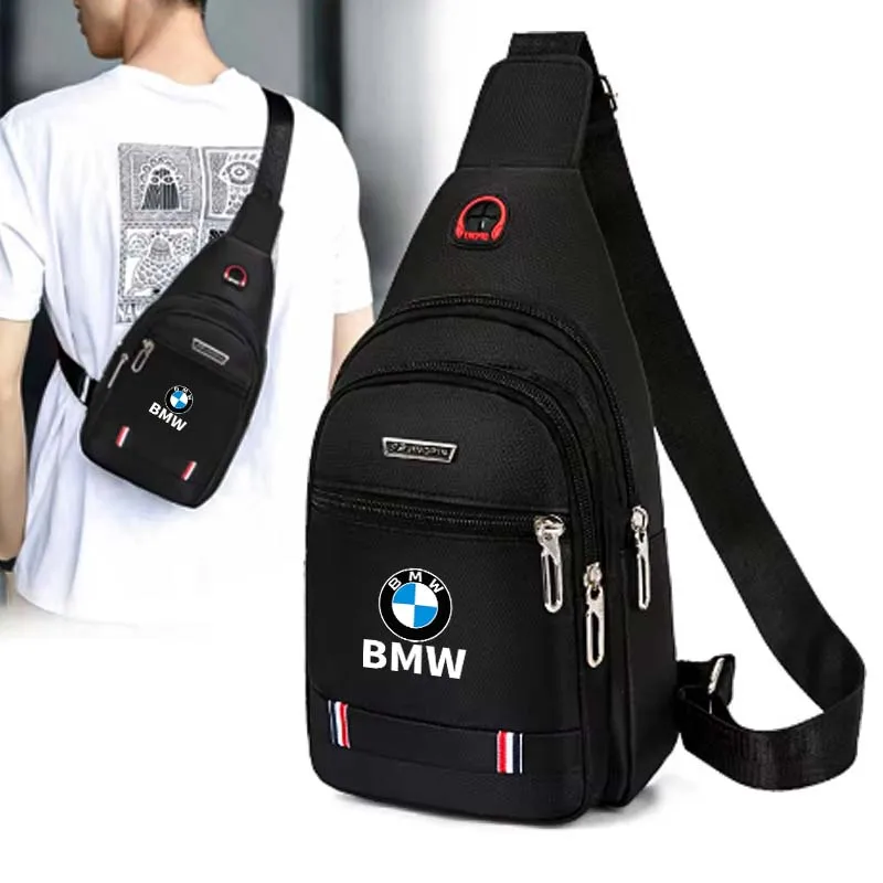 Logotipo do carro dos homens saco de peito bolsas saco da cintura crossbody fone de ouvido cabo carros acessórios para bmw f20 e39 f10 f30 e90 e46