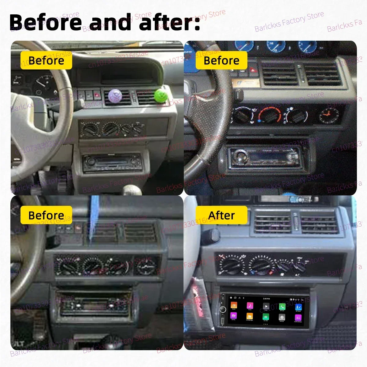 1 Din Carplay Android Auto Radio Android Car Multimedia for Renault Clio I 1990-1998 6.86