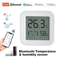 Tuya inteligente bluetooth sensor de umidade temperatura mini display lcd app controle remoto voz alexa google termômetro higrômetro