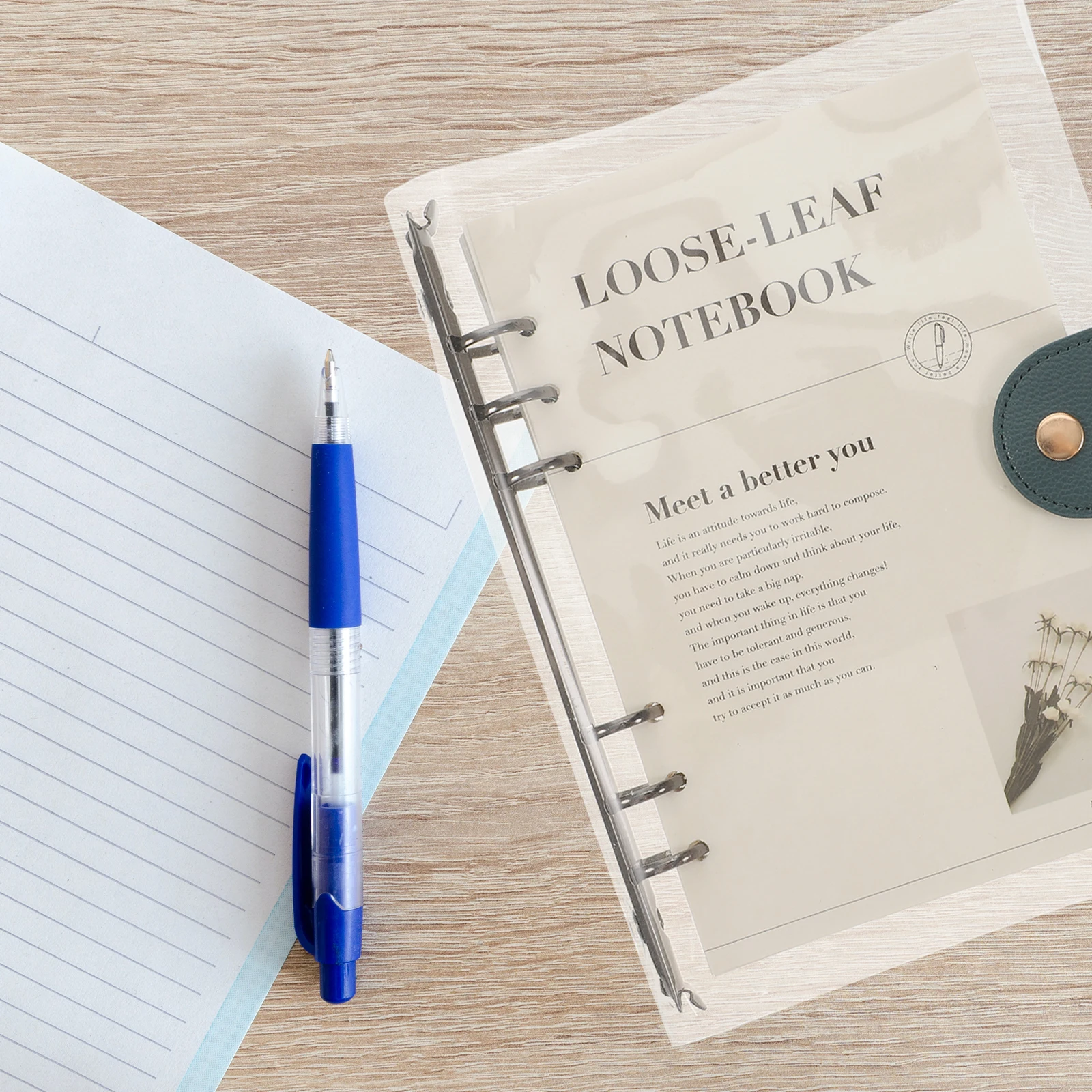 

A5 Detachable Scrapbook Loose Leaf Binder Transparent For Office Planner Journal Student Stationery Portable Planner Notepad