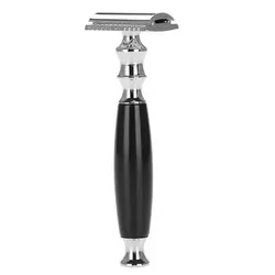 Stainless Steel+black resin handle Safety razor set Double sides shaving razor for Effortless Shaving