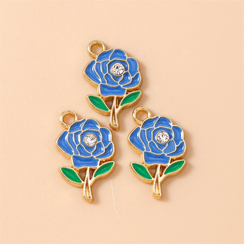 20 Stück niedliche, bunte Emaille-Blumen-Anhänger für die Schmuckherstellung, geeignet für Ohrringe, Halsketten, Armbänder und DIY-Bastelarbeiten. – Detail 14