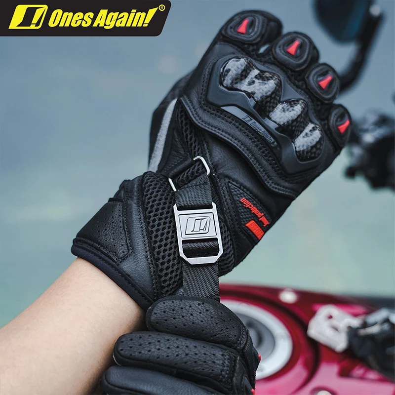 

Ones Again Motorcycle Leather Gloves Soft Full Finger Anti-slip Wear-resistant Motorcycle Motocross Gloves MG16