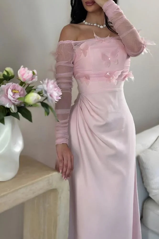 Robes de nuit arabe chérie longueur au sol personnalisées luxueuses robes de bal de soirée à fleurs فستانmavera2025