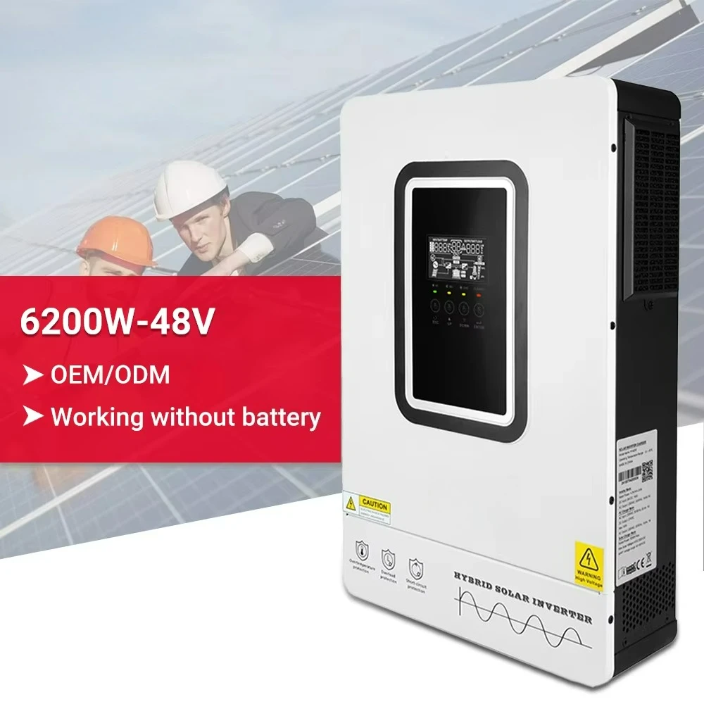 

6200W pure sine wave hybrid solar system MPPT 500V photovoltaic voltage single-phase 48V solar inverter 6.2KW 94% efficiency