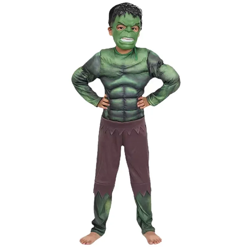 Hulk Costume Superhero Hulk Cosplay Muscle Jumpsuit Gloves Suit Girls Boys Halloween Carnival Party Costumes