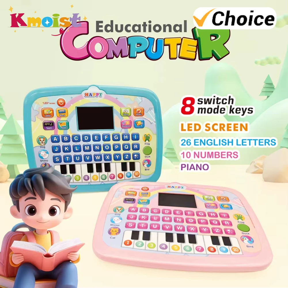 English Learning Machines Toy with LED Lights Multifunctional Puzzle Early Education Story Tablet Learning Machine Kids Toys