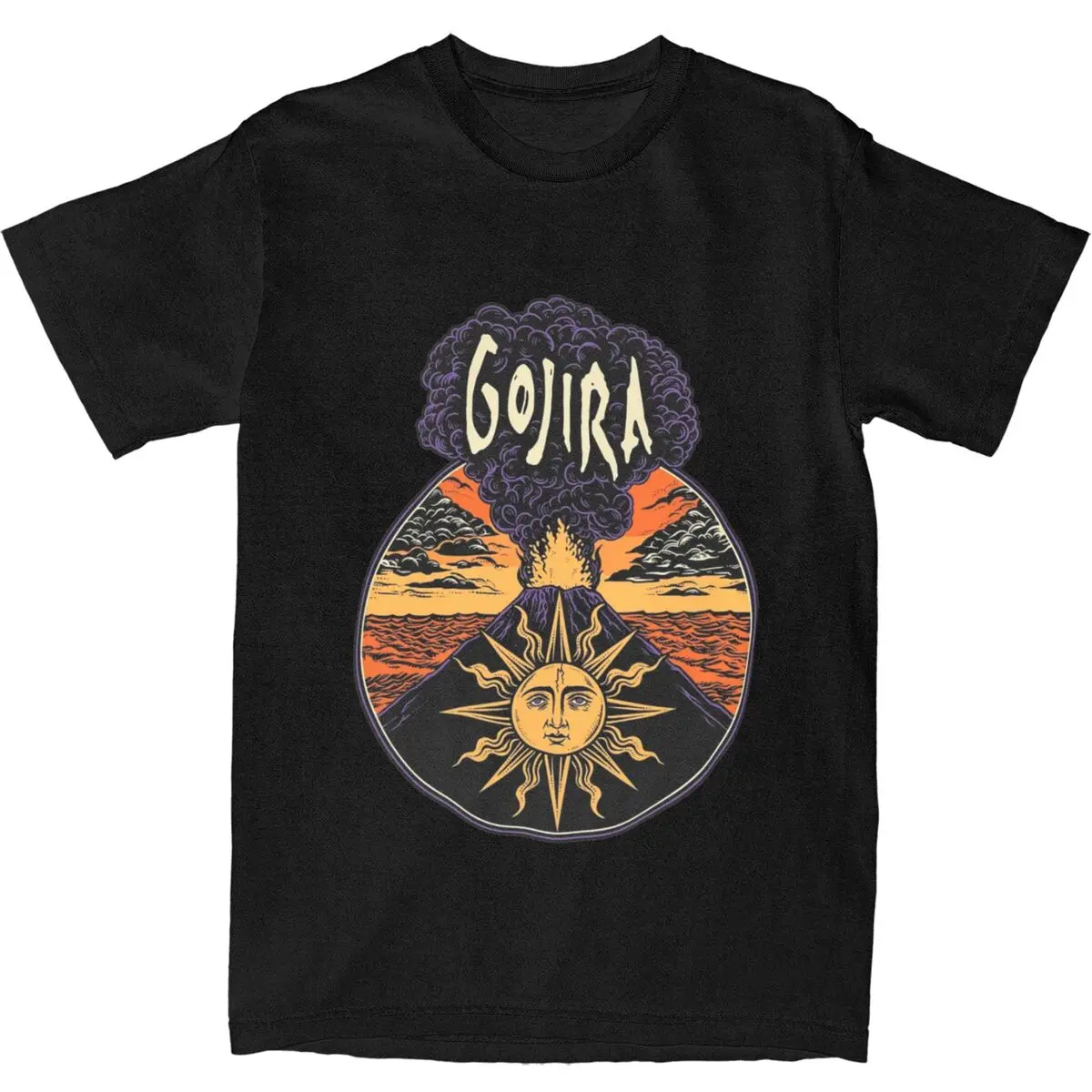 Men T-Shirt Gojiras Music Heavy Metal T-Shirts Hip Hop Humor Beach Tee Shirt Y2K Basic Custom Logo Cotton Tops Gift Idea