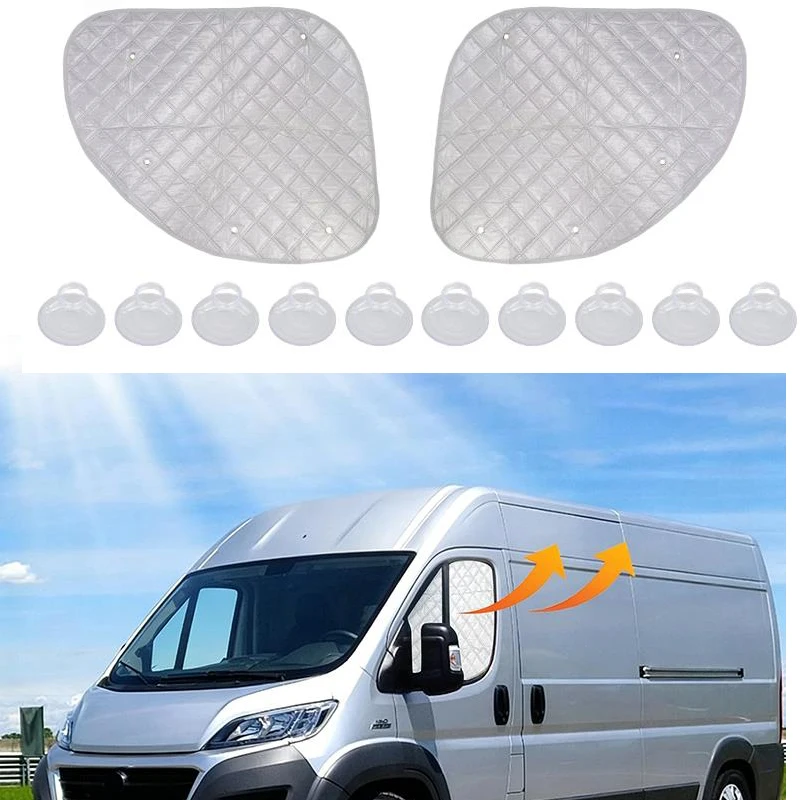 

2PCS Front Cab Window Thermal Blinds Cover RV Sunshade Insulation Accessories For Fiat Ducato Peugeot Boxer Citroen Relay 2006+