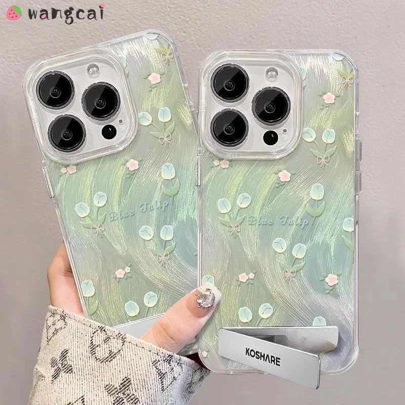 For Oneplus ACE 2V 3 2 5G CE4 Phone Case Fashion Flower Soft Cover With Holder Stand Cover