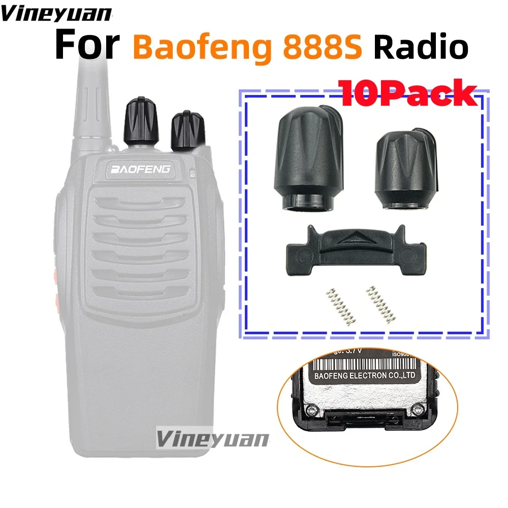 

10Pack The Volume And Channel Selector Knob+Battery Locks for BaoFeng BF-888s etc Walkie Talkie
