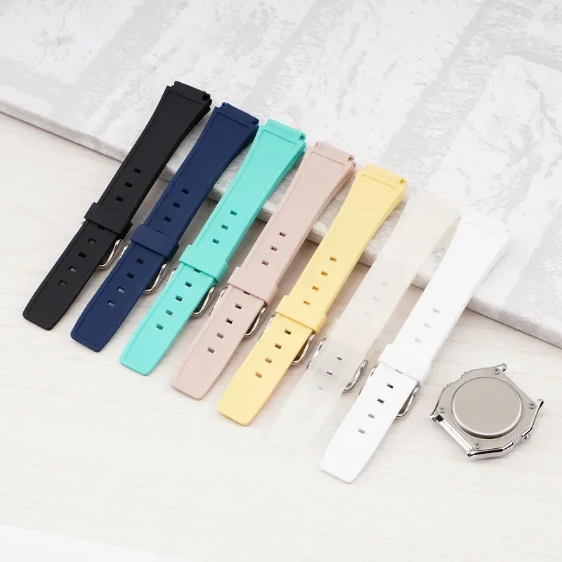 Colorful Silicone Bracelet 18mm Watch Strap for Casio F-91W/F84/F105/108 A-158/168 AE-1200/1300 Watchband Women Wristband