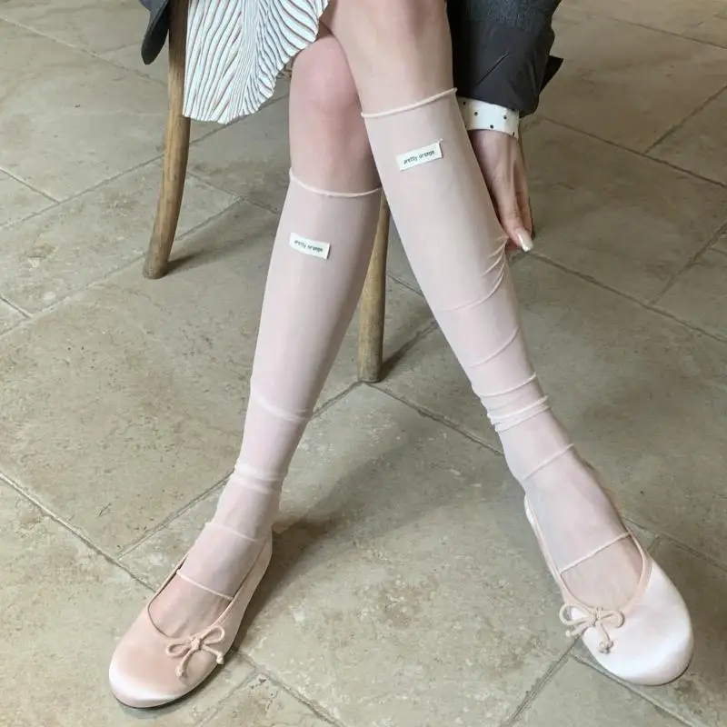 Dünne Netz-Beinstulpen für Damen, Sommerliche Fußabdeckung, Wadensocken, Süße Ballett-Stil Beinwärmer – Detail 4