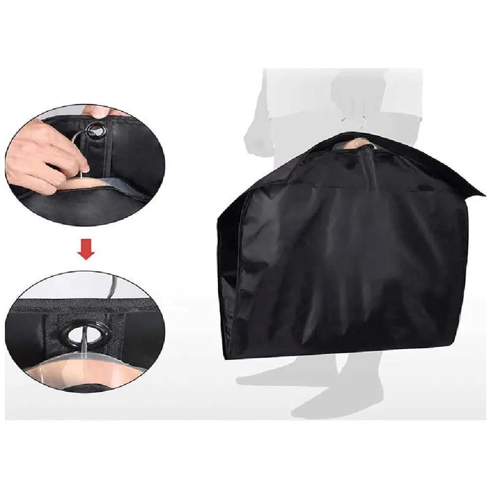 Durable Clothes Dust Bag Waterproof Black Grey PEVA Hanging Storage Bag Garment Bag Clothing Cover Closet Organizer