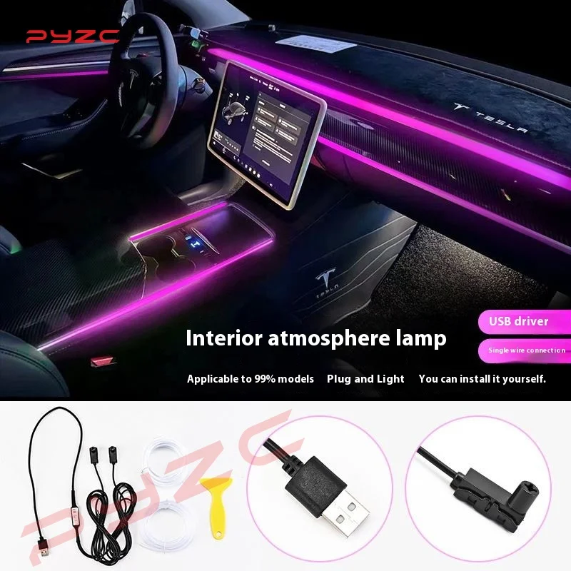 For Hyundai Santa Fe 5 2020-2025 Interior RGB Symphony LED Ambient Light Strip with Customizable Color Shifting - Image 5