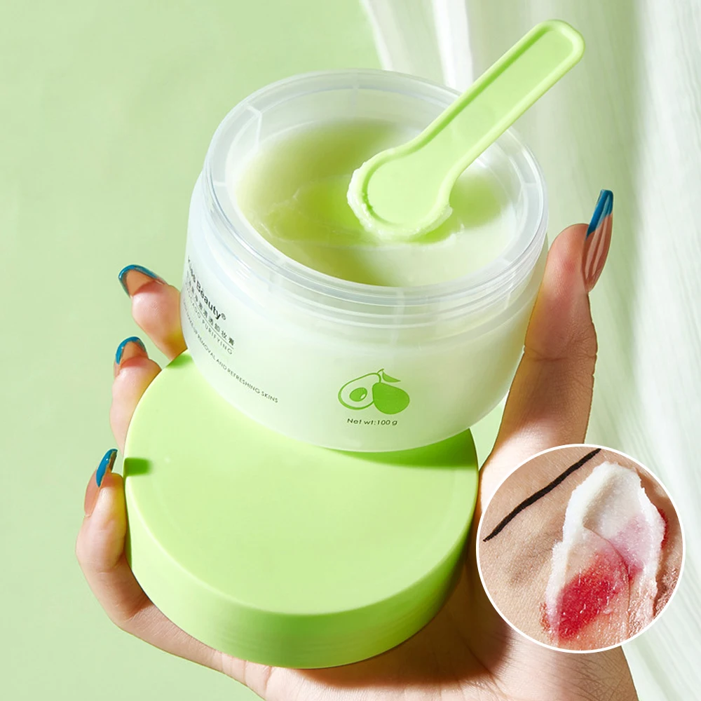 Kiss Beauty 아보카도 클렌징 크림 - 3-in-1 눈, 입술, 얼굴 클렌저, 부드럽고 철저하게 메이크업을 모두 지워줍니다.