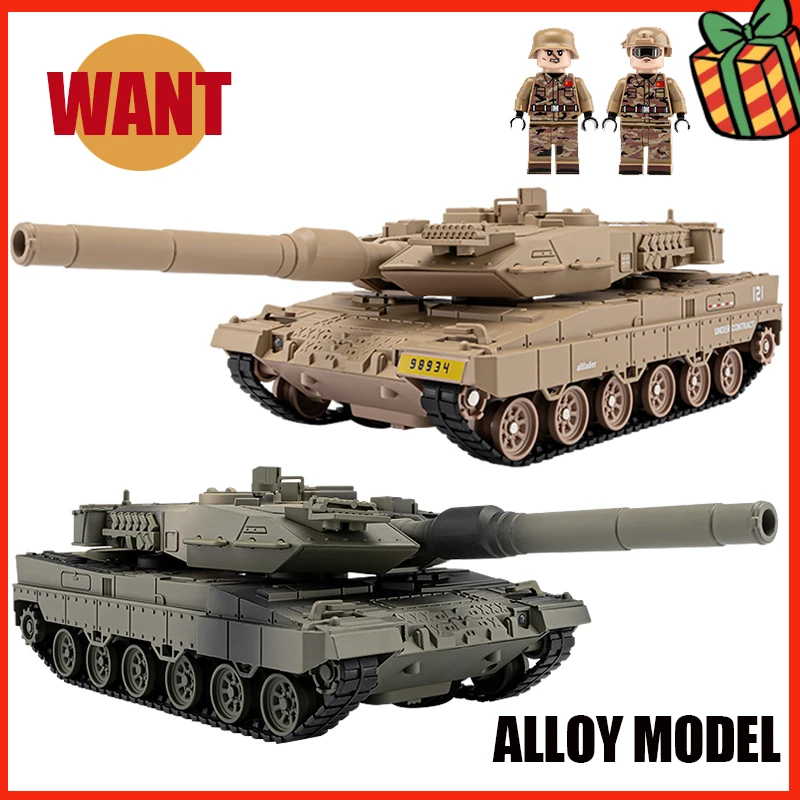 

Spray Leopard 2 Main Battle Tank Alloy Diecast Premium Model Simulated Ejection Track Drive Off-Road Children Toy Gift 3AGE Orna