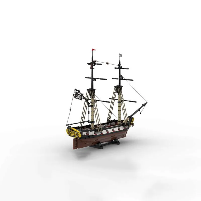 

MOC Barracuda Brig - Coastal Raider Building Blocks Pirate Ship Assembled Model Nautical Series DIY Toys Bricks Children's Gift