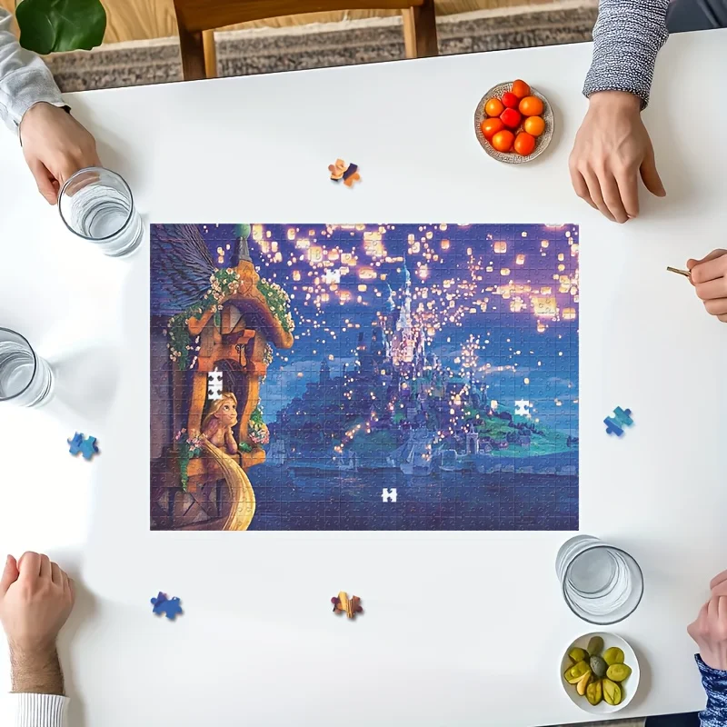 1000 قطعة ألغاز مناسبة للبالغين - لعبة تحدي قابلة للتركيب على الحائط مع قطع من الورق المقوى السميك، بدون خياطة - غرفة دي