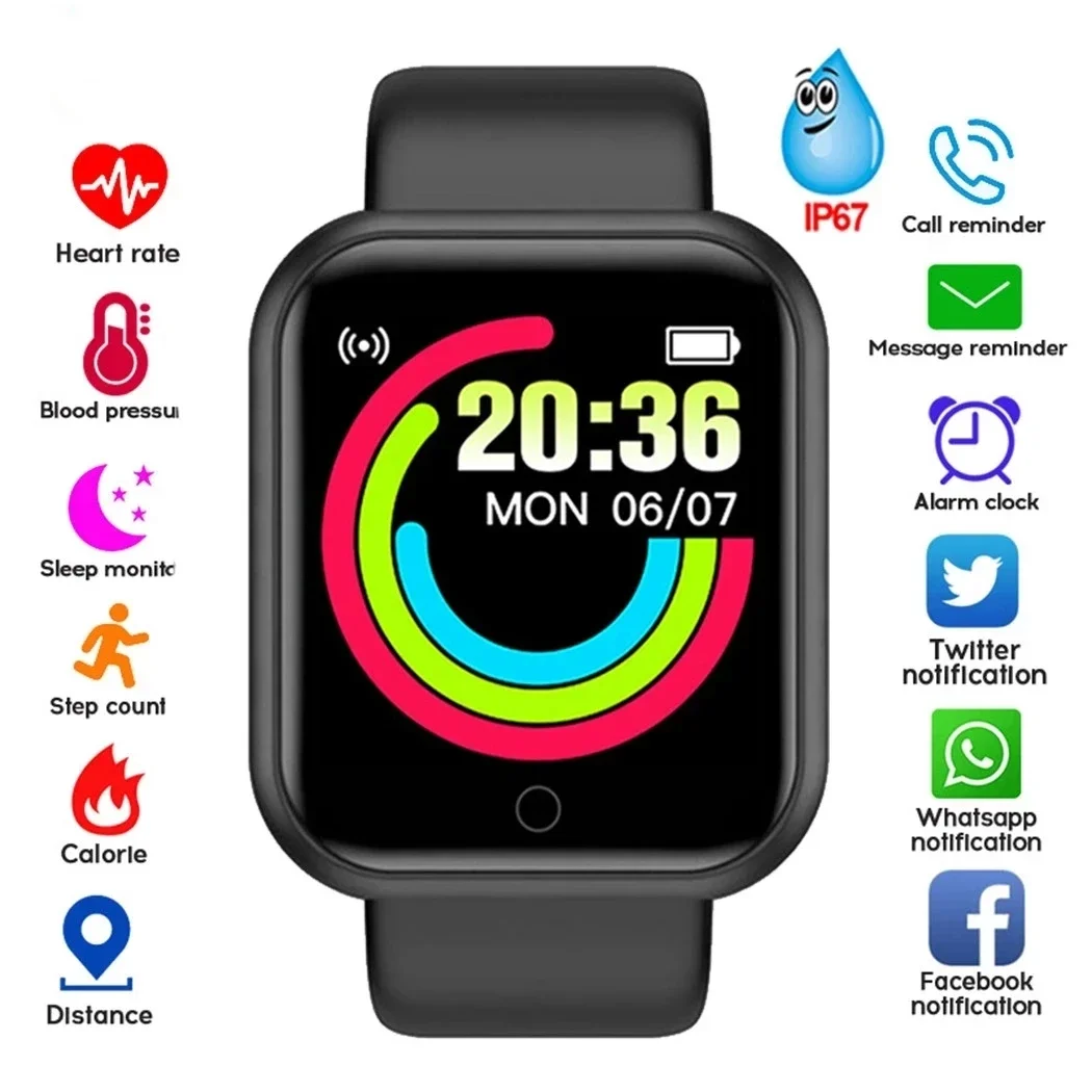 D20 Buletooth Smart Watch Men 2023 Sport Intelligent Digital Watch Track Fitness Bracelet Heart Rate Smartwatch For Android iOS