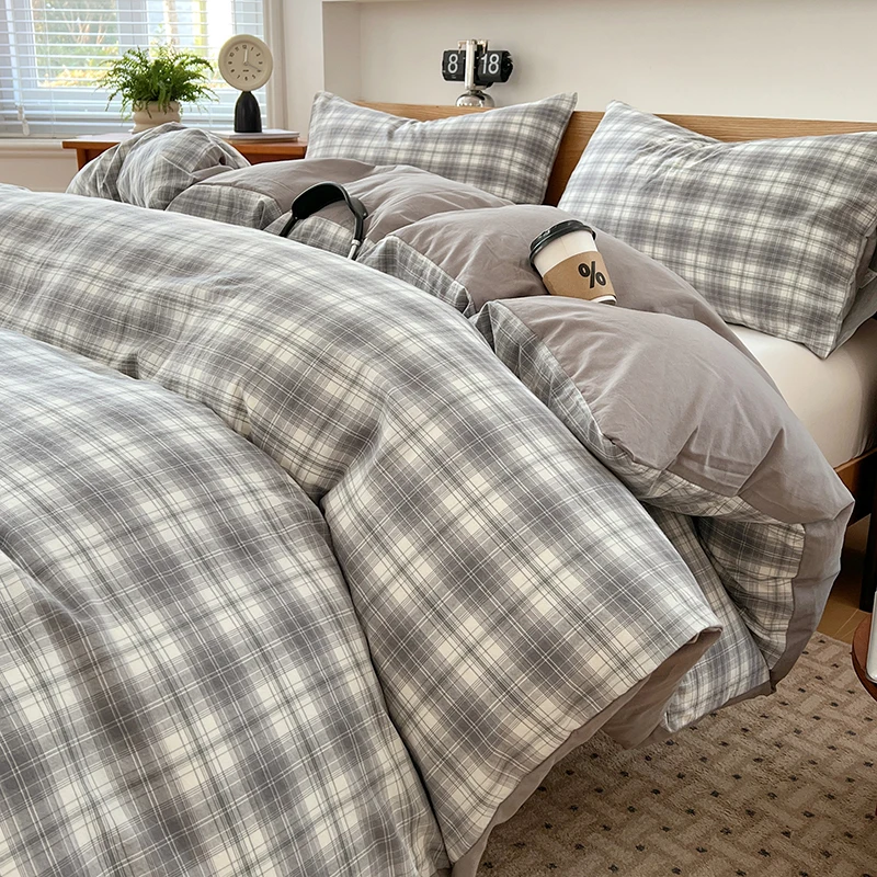 Bonenjoy Duvet Cover Plaid Style Bedding Blanket Covers 150x200 Quilt Cover housse de couette 220x240 (Pillowcase Need Order)