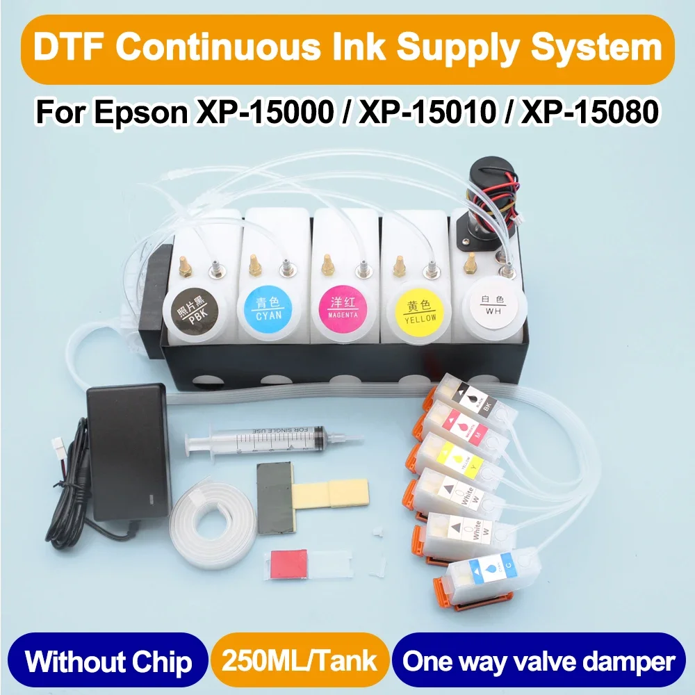 XP-15000 XP15000 250ML DTF CISS White Ink Tank  DTF With Stirrer Mixer Bulk Ink Tank Power Adaptor Supply