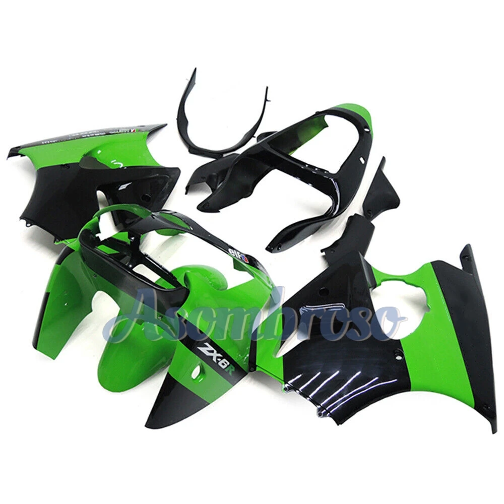حقن الهدايا المجمعة ل 2000 2001 2002 كاواساكي ZX6R 00 01 02 ZX 6R ZX-R6 أخضر أسود